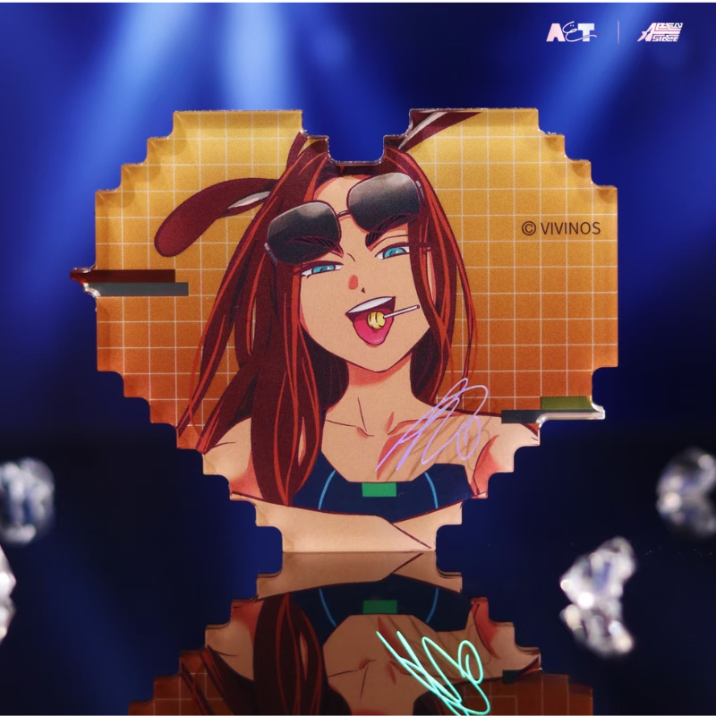 Alien Stage Malaysia - Rabbit Series Pixel Heart Acrylic Refrigerator Magnet Blindbox