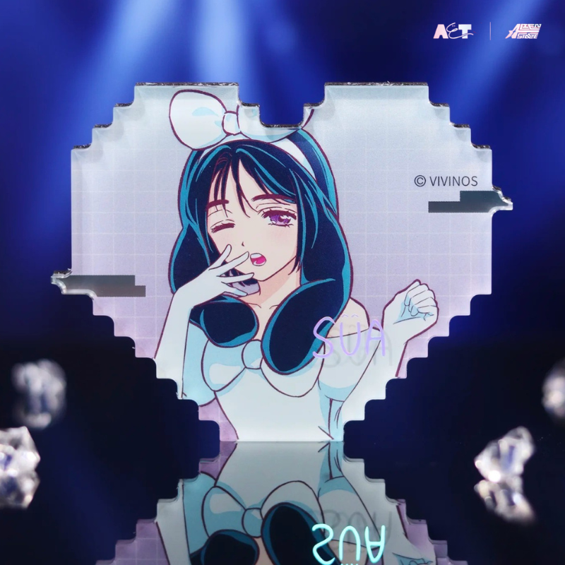 Alien Stage Malaysia - Rabbit Series Pixel Heart Acrylic Refrigerator Magnet Blindbox
