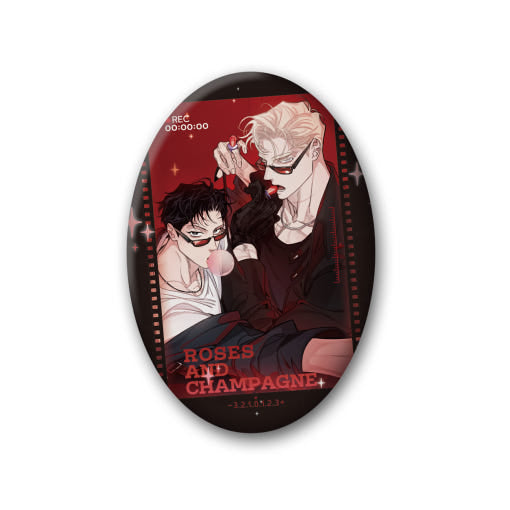 Roses and Champagne - Oval Badge
